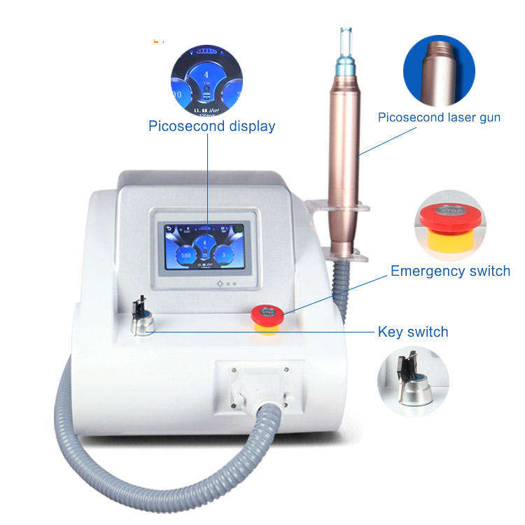ND YAG портативное лазерное оборудование для удаления татуировки, пикосекундная лазерная машина для удаления татуировки, Q переключатель дермы лазерное оборудование красоты